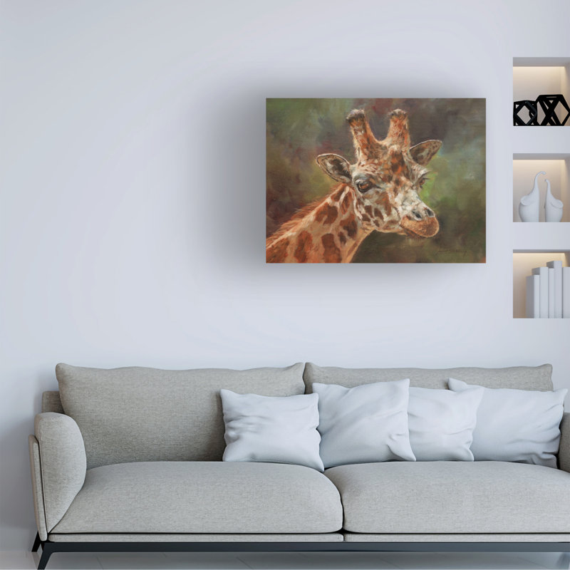 «David Stribble Giraffe Portrait», art sur toile, H 14 po x l 19 po