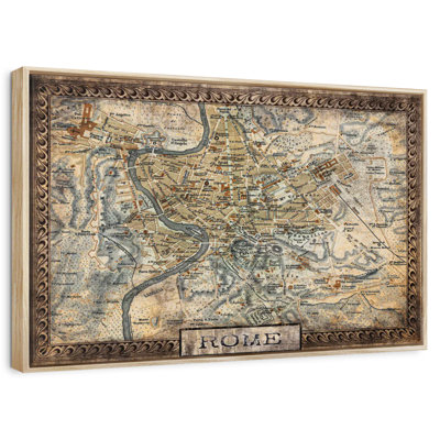 Carte rétro de la ville de Rome