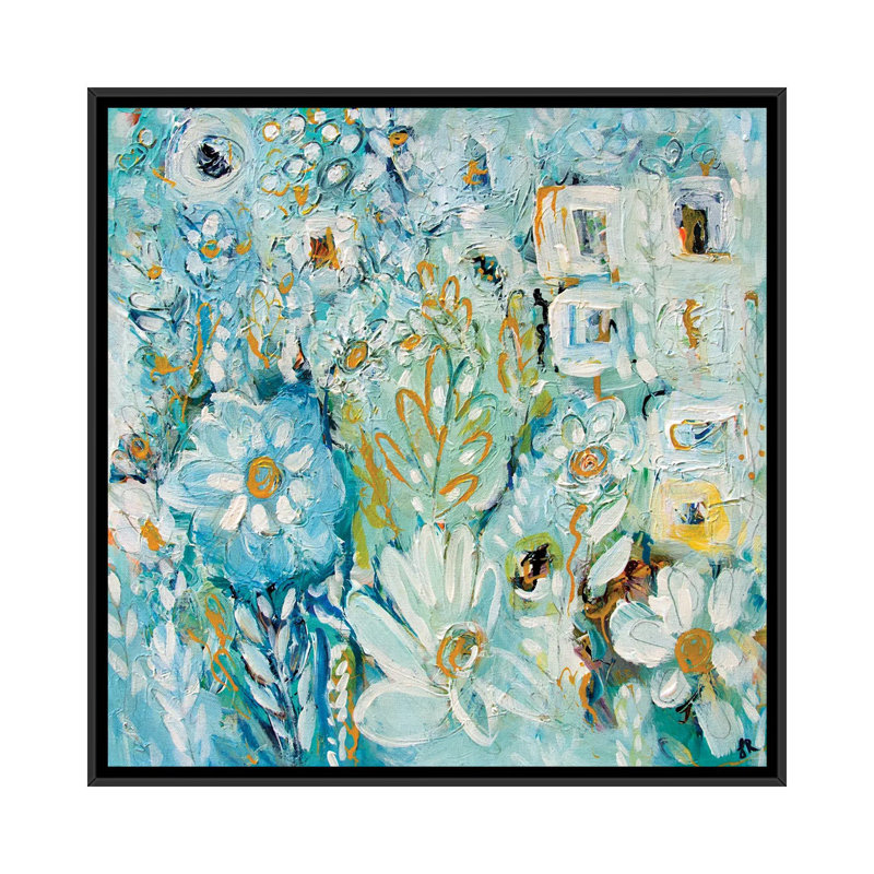 Blue Abode - impression d'art mural, H 18 po x l 18 po, Reproduction encadrée sans passe-partout, Noir