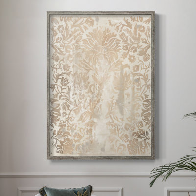 Noyer damassé IV, reproduction encadrée - bois massif