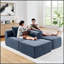 Canapé d'angle Cloud de 290 cm avec méridienne en L, canapé modulable avec pouf amovible, revêtement en tissu pour le salon et la chambre, aucun assemblage requis