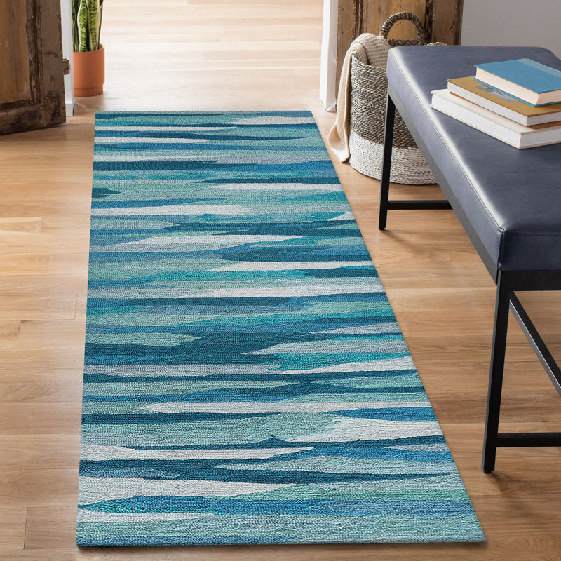 Theriot Performance Hand Tufted Abstract Indoor / Outdoor Rug, Runner 2' x 8'