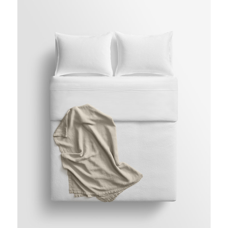 Rainy Hand Woven Throw Blanket, Putty