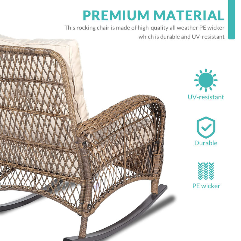 Schwabe Wicker 4 - Person Patio Conversation Set with Cushions