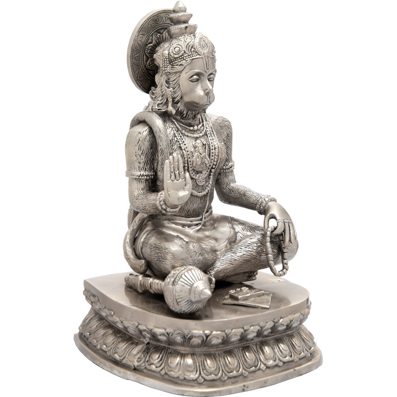 Lord Hanuman Granting Abhaya, Argent