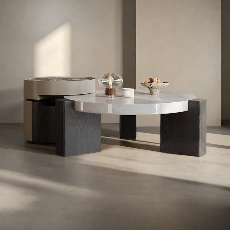 Table basse ronde en marbre Light Light