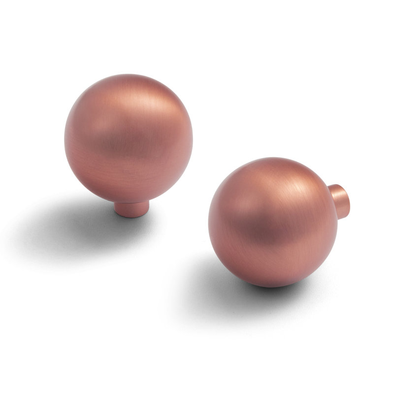 Bouton rond, Cuivre brossé mat, 1.1", 2