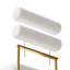 2 chaises de salle à manger blanches, un coussin épais pour la maison, un support ergonomique, des pieds en fer forgé doré et des sièges modernes de cuisine en tissu courbé et confortable