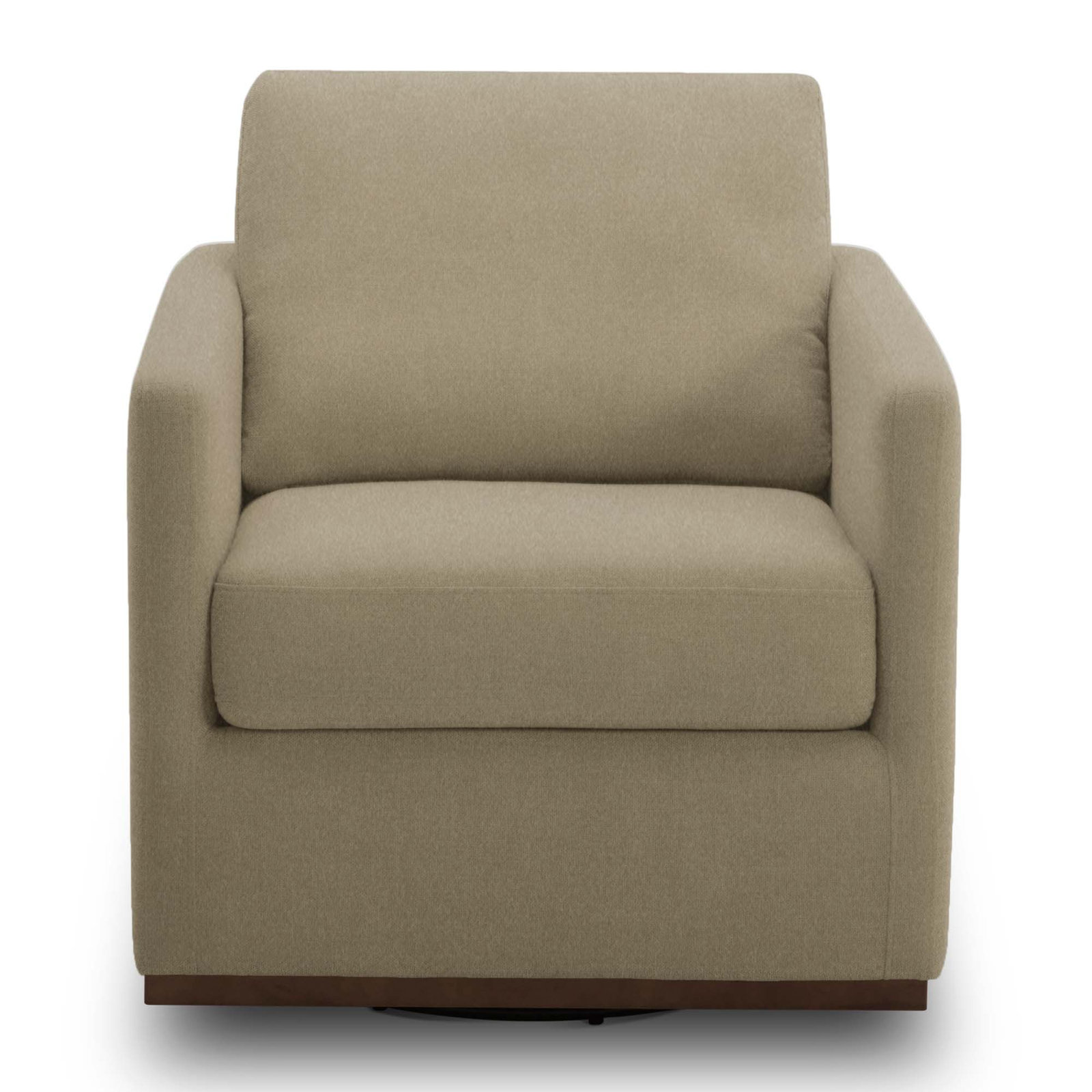 Bobbi Upholstered Swivel Armchair, Vesper Sand Velvet