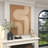 The Novogratz Canvas Textured Abstract Living Room Framed Wall Art with Tan Ribbed Curve Shapes