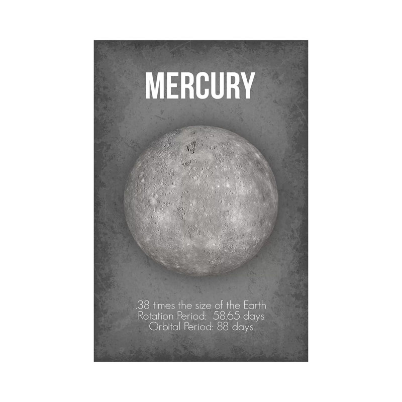 Mercury by GetYourNerdOn - Wrapped Canvas Gallery-Wrapped Canvas Giclée, 20.32 cm H x 30.48 cm W