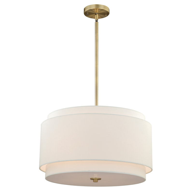 Amia 4-Light Metal Drum Chandelier, Matte Brass