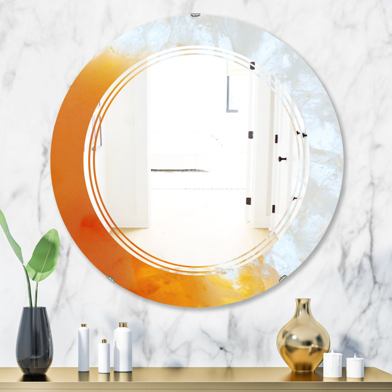 Miroir mural sans cadre en forme de "triple c true stone americana", H 23,6 po x l 23,6 po