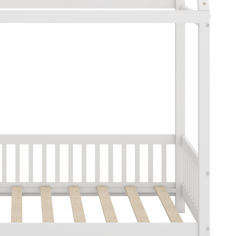 House Bed With Guardrail And LED