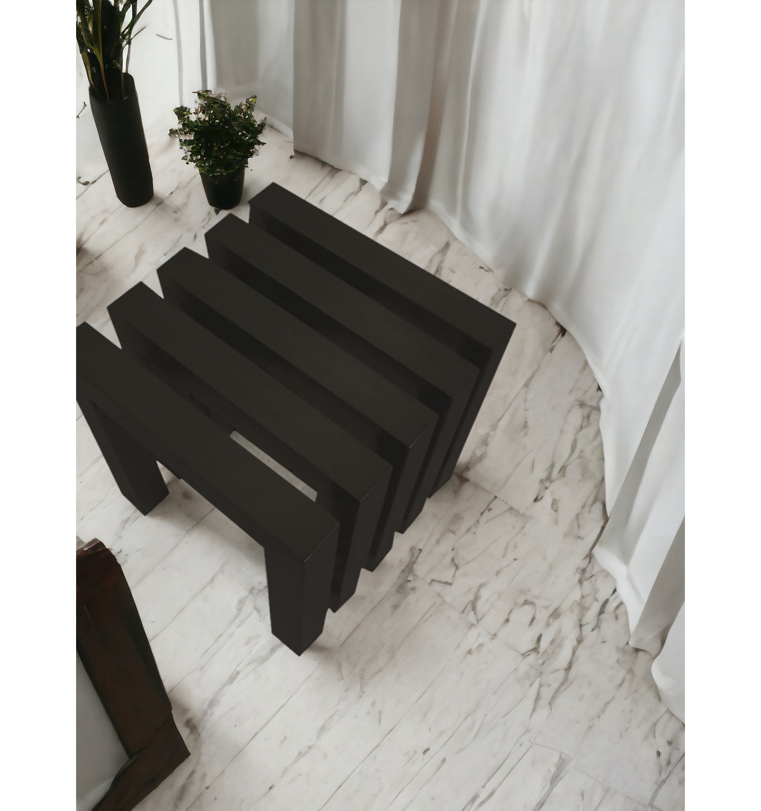 Kine Steel Accent Stool, Black