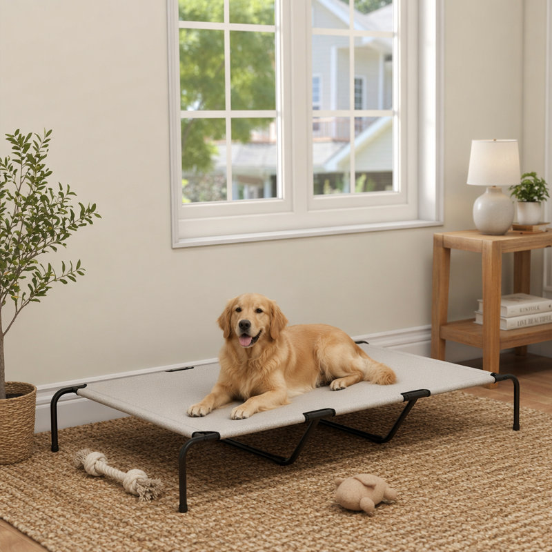 Structure pour chien en acier pour chien, Beige