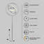 Lampe sur pied moderne pivotante, chrome