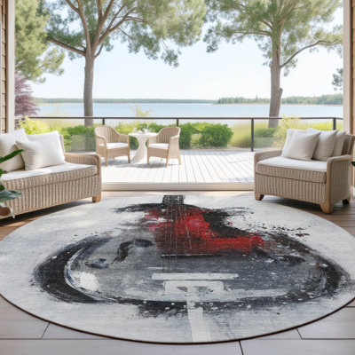 Tapis intérieur / extérieur gris lavable à la machine Xhevrie