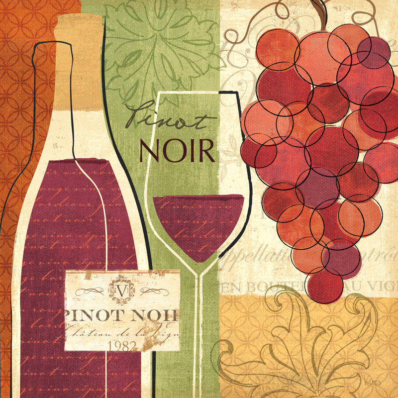 Vin et raisins I sur toile, H 12 po x l 12 po