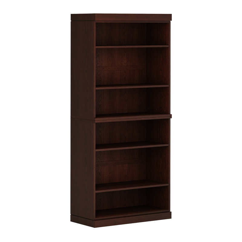 Palace Imports Premium 100% Solid European Oak 6-Shelf Modular Bookcase – 32" Wide, 71.5" Tall, Rich Cherry Oak