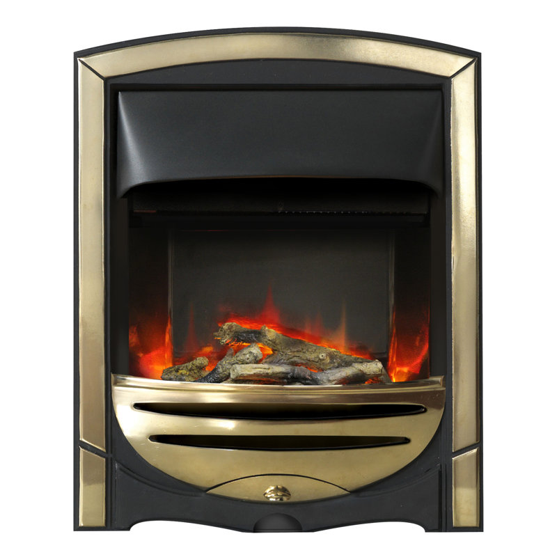 Daenerys Belfry Heating 51.5 cm W Electric Fireplace, Gold, Artificial Logs
