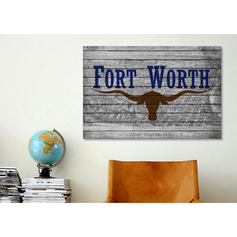 « fort », texas flag-grunge rétro, impression sur toile, H 26 po x l 40 po x P 1,5 po