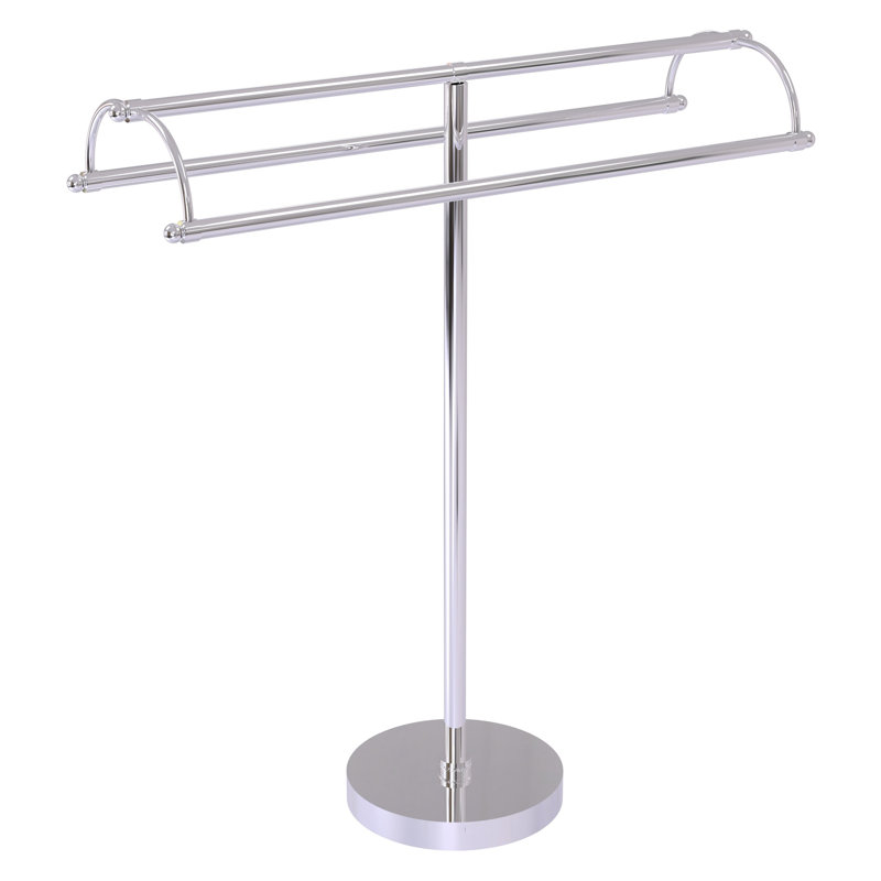 Porte-serviettes sur pied à double accoudoirs, Chrome poli