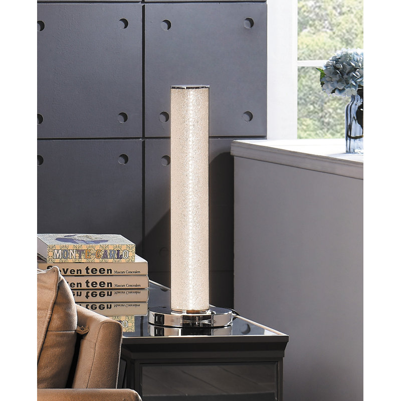 Corine Metal USB Torchiere Lamp, Speckled