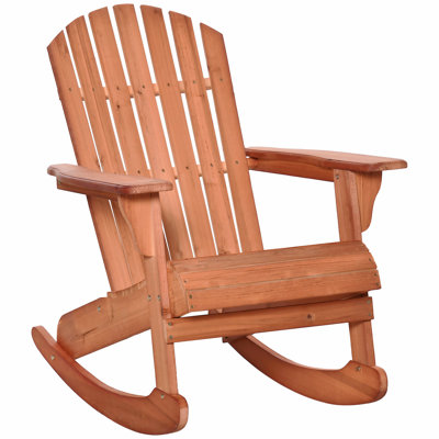 Chaise berçante avec design en bois à lattes