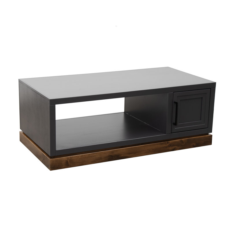 Table basse 48 po avec portes et rangement ouvert Katoria, Noir