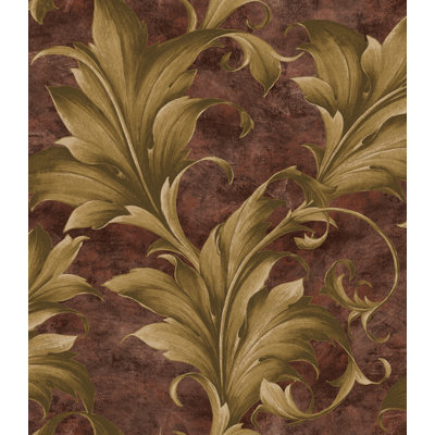 Seabrook Designs Metallic Acanthus Leaf Unpasted Wallpaper