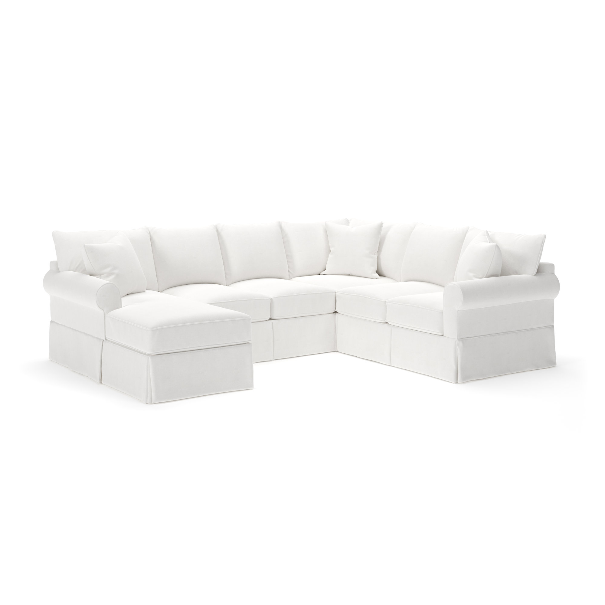 Amari Upholstered U-Sectional, Left Hand Facing, Drusky Moonglow Sustain® Basketweave