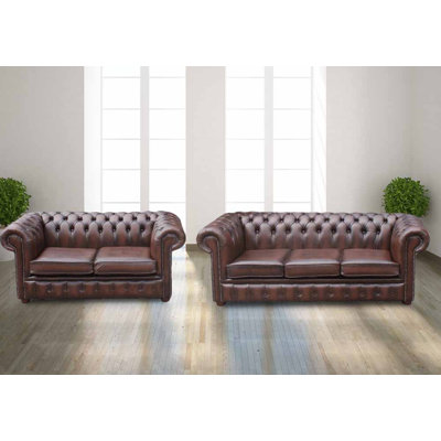 Chesterfield 3 + 2 Seater Antique Sofa Suite Offer