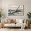 Art mural gris en métal Coastal Beach-1075687956