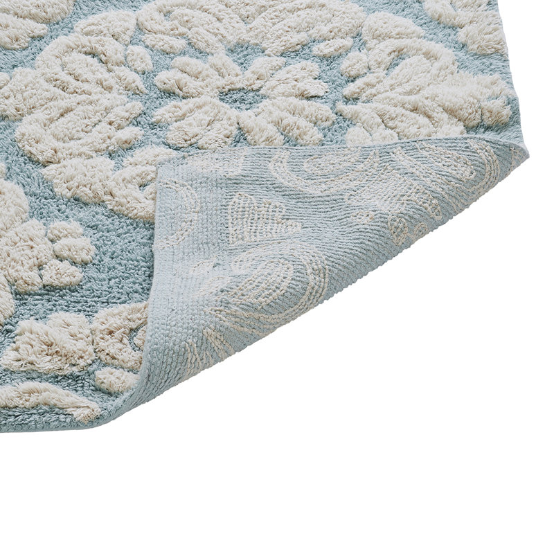 Chemash Premium-Quality 100% Cotton Super Absorbent Machine Washable Bathroom Rug Set, Blue, 2 PC (24" x 40" | 20" x 60")