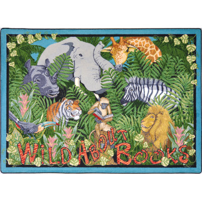 Educational Kid Essentials Wild About Books Area Rug