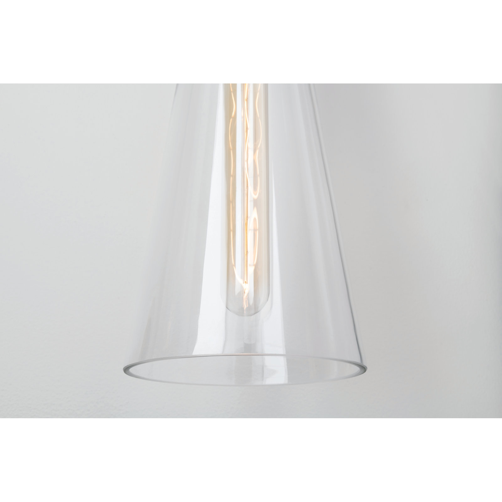 Gena Single Light Glass Pendant, Polished Copper
