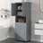 Versatile Bathroom Cabinet with Laundry Basket and Ample Storage Options-1647268070