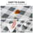 Waterproof Rectangle Checkered Vinyl Tablecloth with Flannel Backing,52" X 70" Grey White