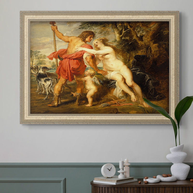 Vénus et Adonis, v. 1635 - Peter Paul Rubens - Toile encadrée sur mesure, Format intérieur 20 po x 28 po, Toile avec cadre