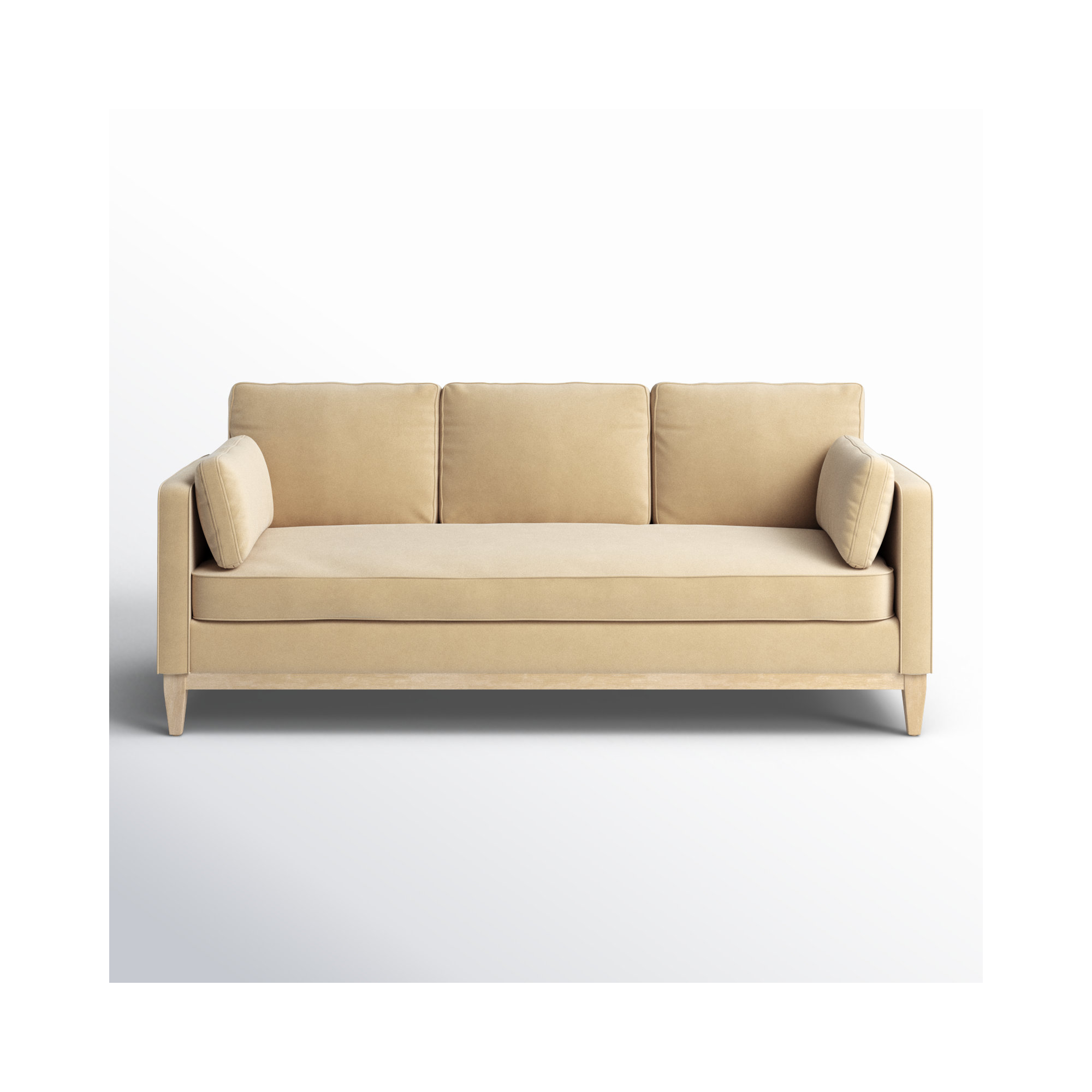 Pera 84'' Upholstered Sofa, Fawn Brown Velvet