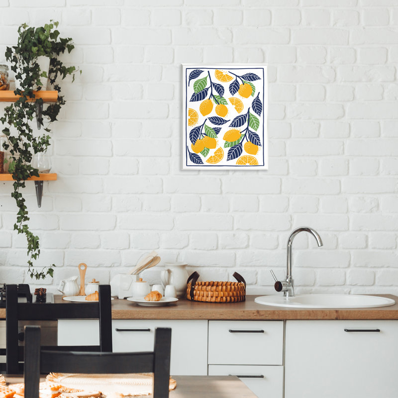 Mediterranean Lemons Pattern Wall Plaque, design by Bex Morley Design