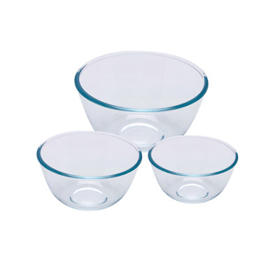 3 Piece Glass Mixing Bowl Set