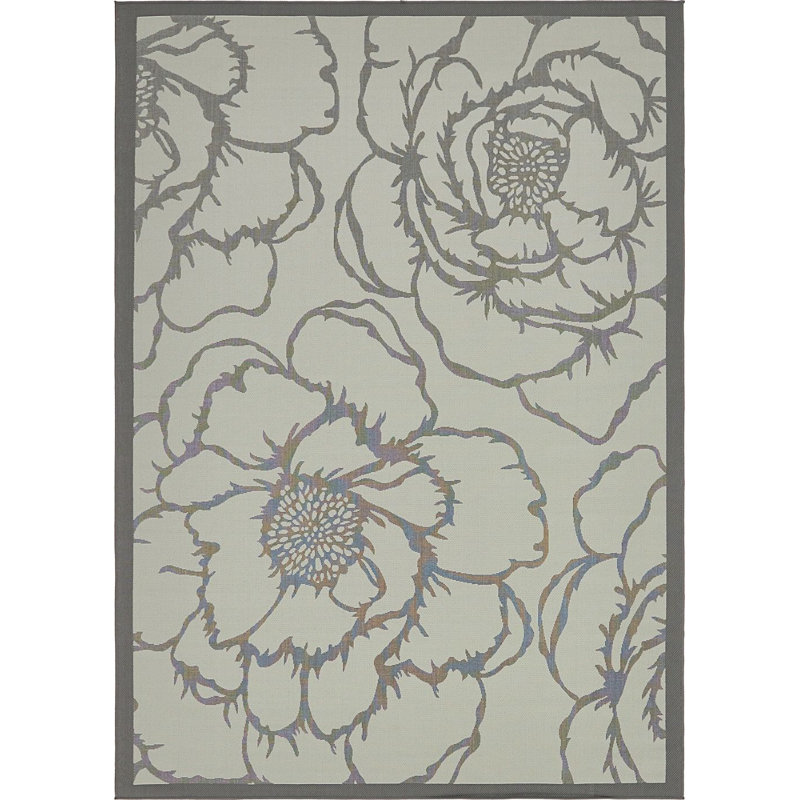 Tapis pour véranda d'extérieur gris pétale, Rectangle 2 pi 2 po x 3 pi