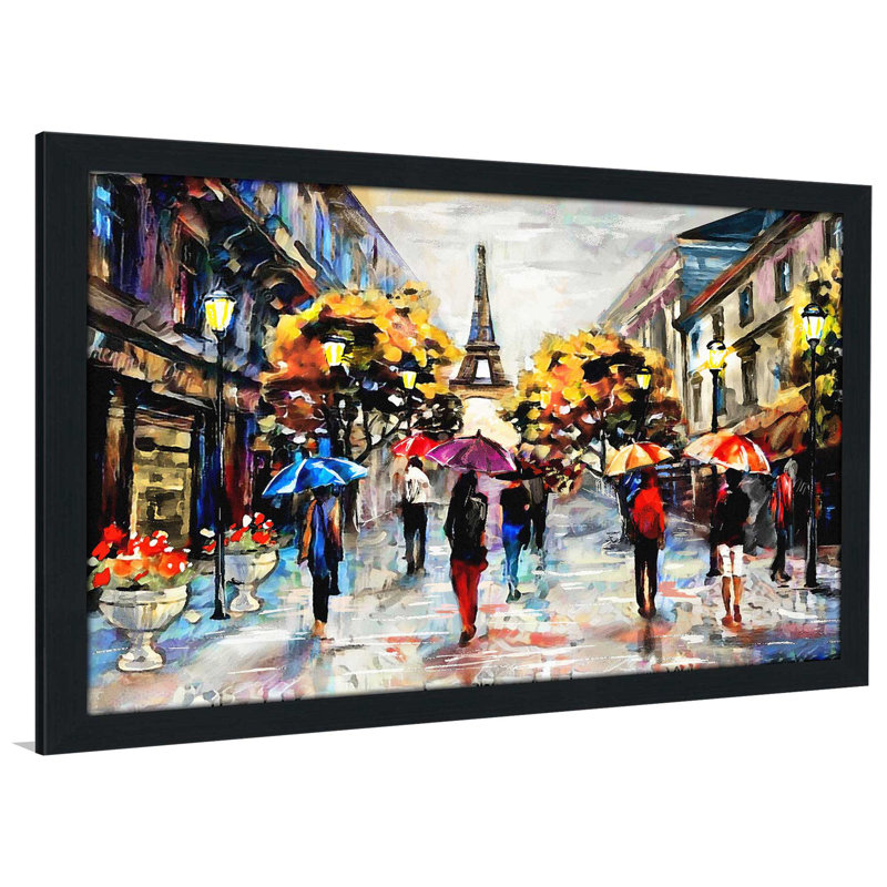 «Paris Streets», reproduction encadrée, H 21,5 po x l 27,5 po x P 0,75 po, Cadre espresso