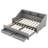 Twin to King Size Daybed Frame with Storage Bookcases, 2 Drawers & USB Charging Ports – Gray Space-Saving Bed Frame-2051043317