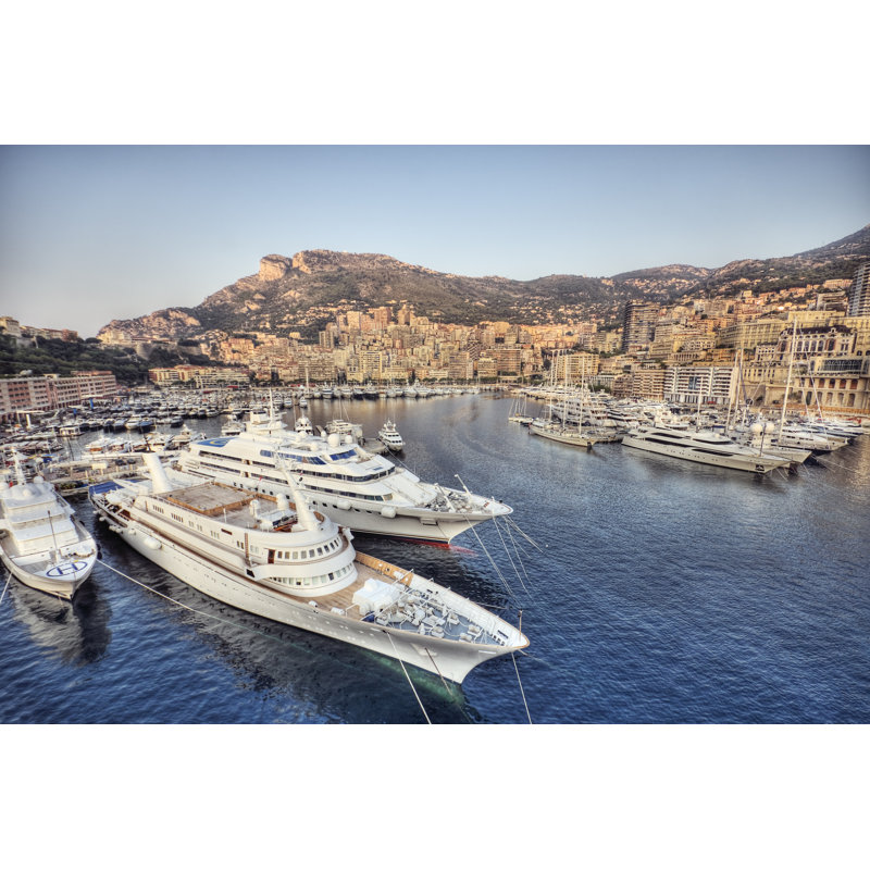 Morning In Monaco by DaveLongMedia - No Frame Print on Canvas, 20cm H x 30cm W