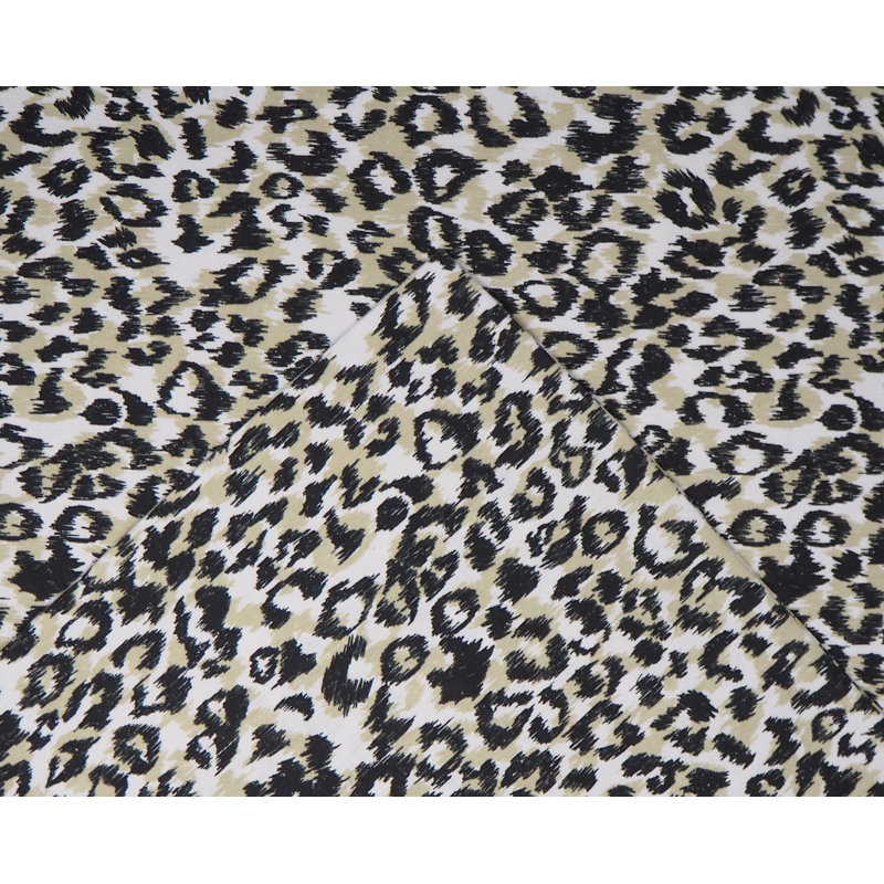 Flannel Animal Print Sheet Set, King Sheet Set + Fitted Sheet + 2 Pillowcases