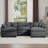 Jeffers Chenille Fabric Upholstered 4-Piece Sectional Sofa-121430525-128619559