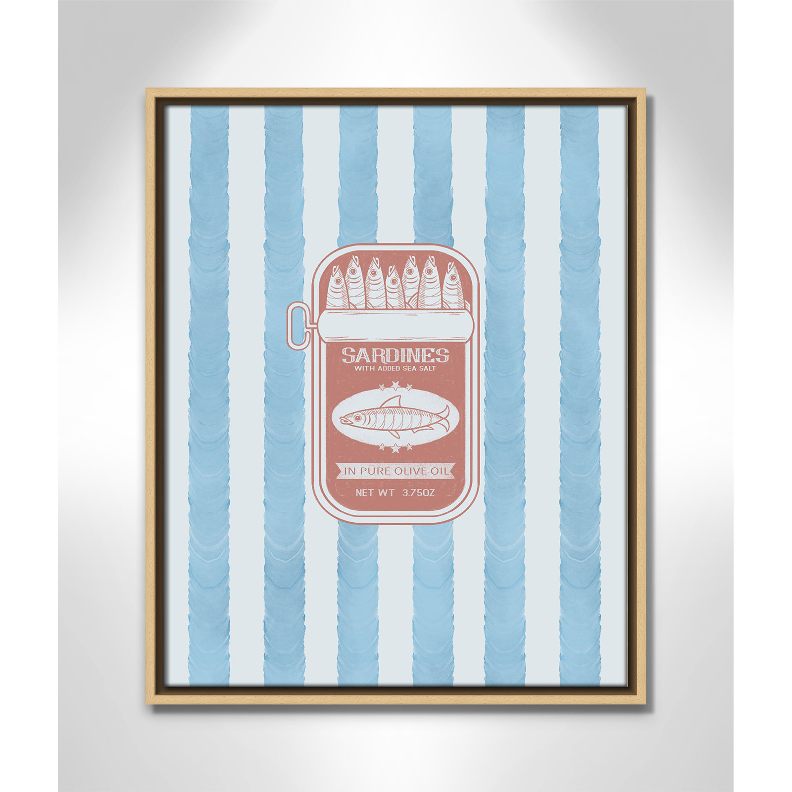 Salty Sardines Print by Marcus Prime, Natural Floater, 17.5'' W x 21.5'' H
